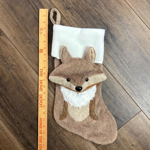 NEW Adorable Woodland Fox Christmas Stocking 3D Plush Texture Gigi Seasons - Picture 4 of 5